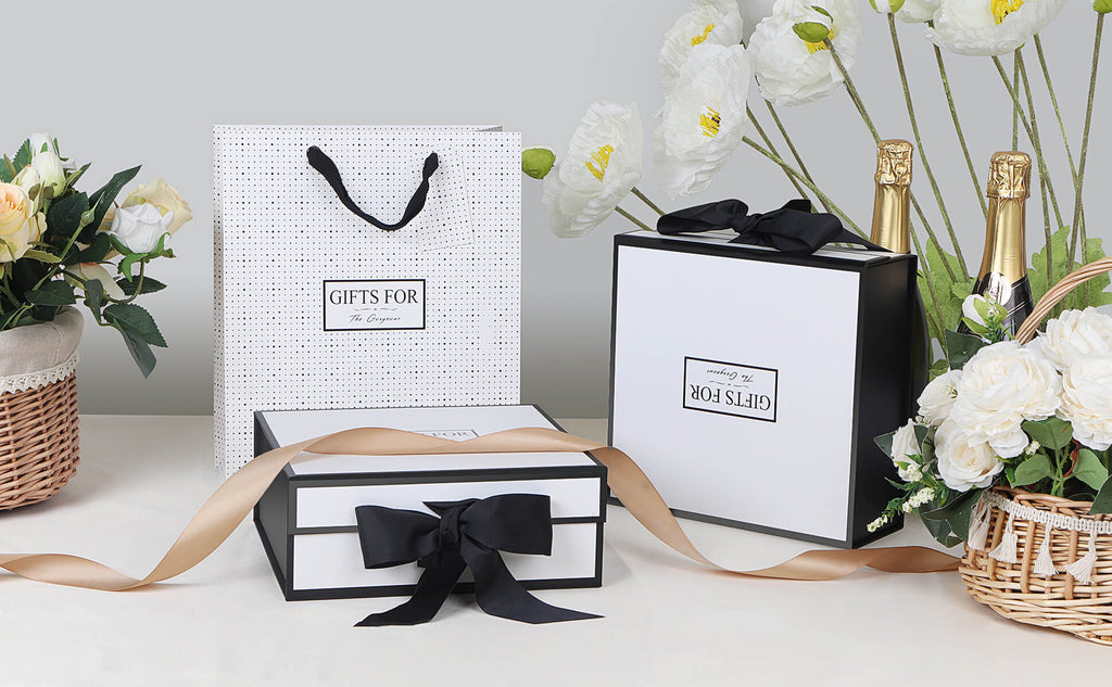 Weiße Geschenkboxen aus hochwertigem Karton mit Deckel