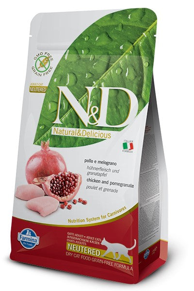 Farmina N&D Grain-Free Chicken & Pomegranate Neutered Cat Recipe 3.3lb