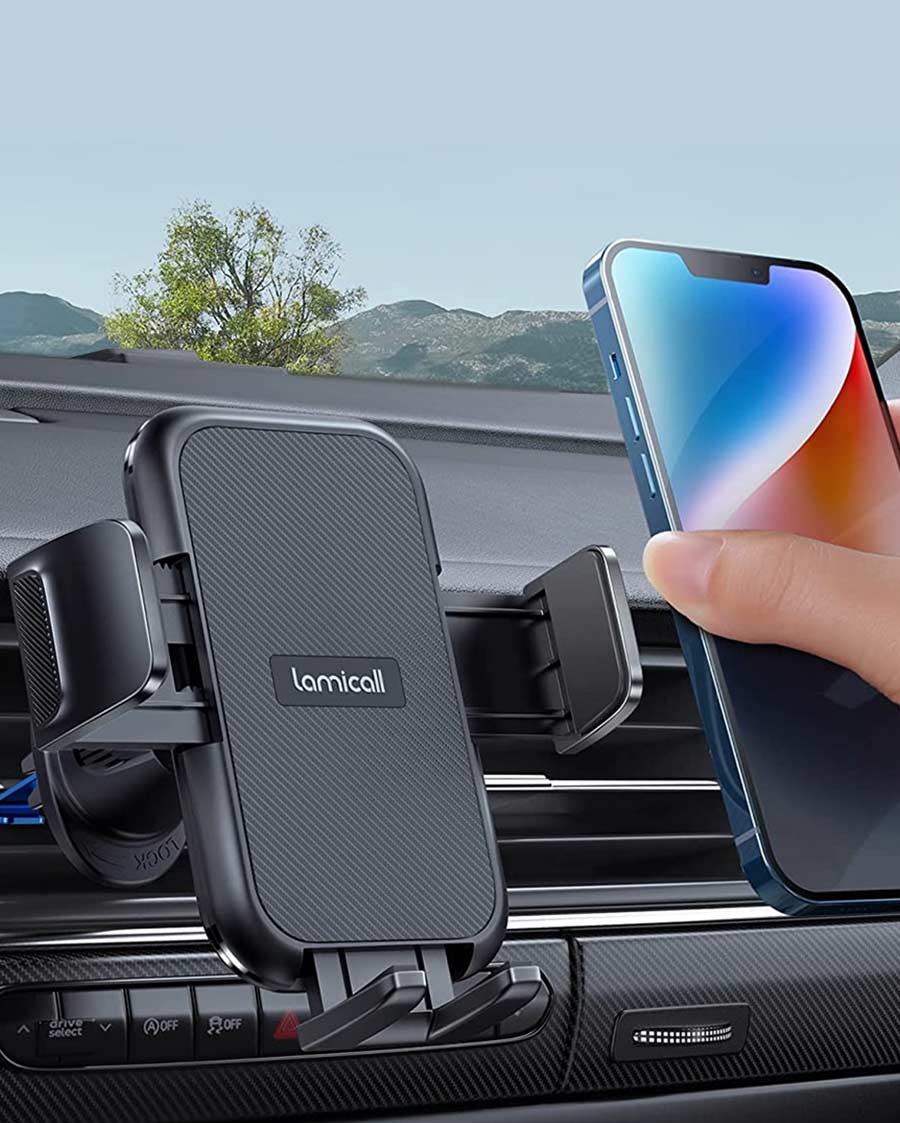 Lamicall 2023 Wider Clamp & Metal Hook Phone Holder Car Vent [Thick Cases Friendly]