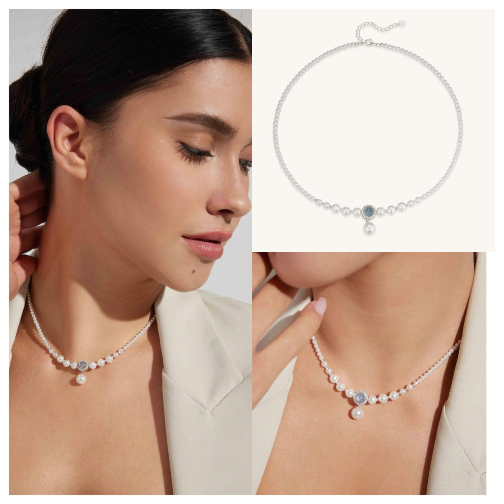 Gentle Gemstone Pearl Choker Necklace for Women – Kira LaLa