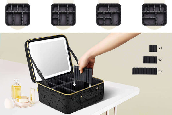 black makeup bag