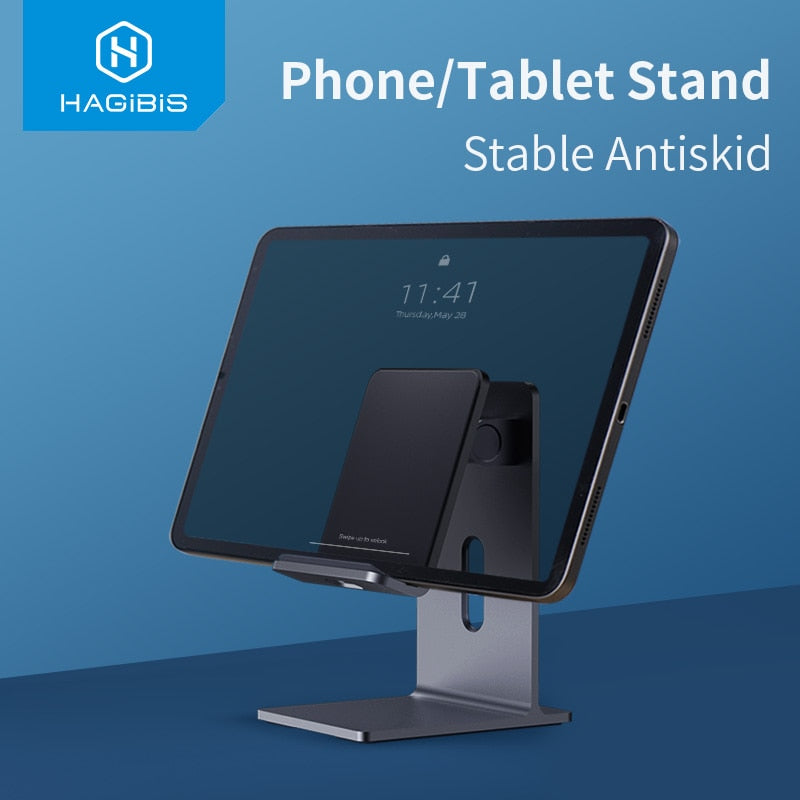 Hagibis Foldable Aluminum Portable Phone Holder Stand for iPhone iPad Pro Tablet Desk Adjustable Mobile Phone Stand.