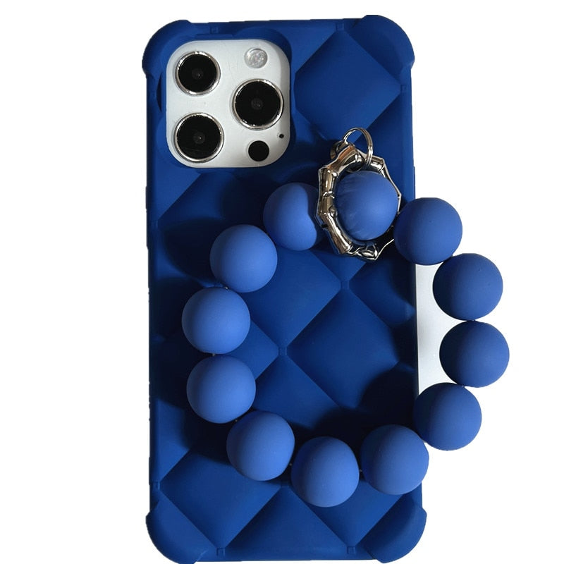 iPhone uilted Bead Bracelet Chain Diamond case