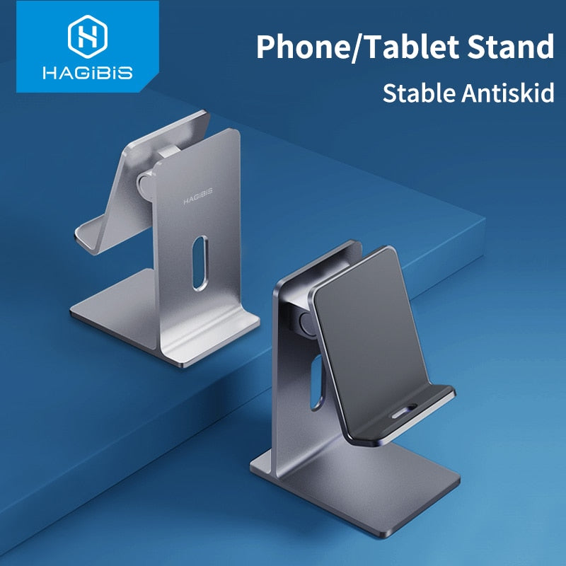 Hagibis Foldable Aluminum Portable Phone Holder Stand for iPhone iPad Pro Tablet Desk Adjustable Mobile Phone Stand.