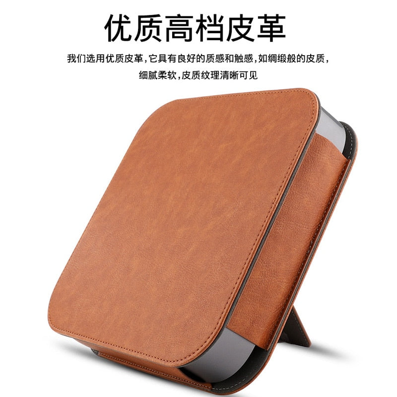 Leather Stand Case Cover Mac Mini Desktop Pouch Sleeve