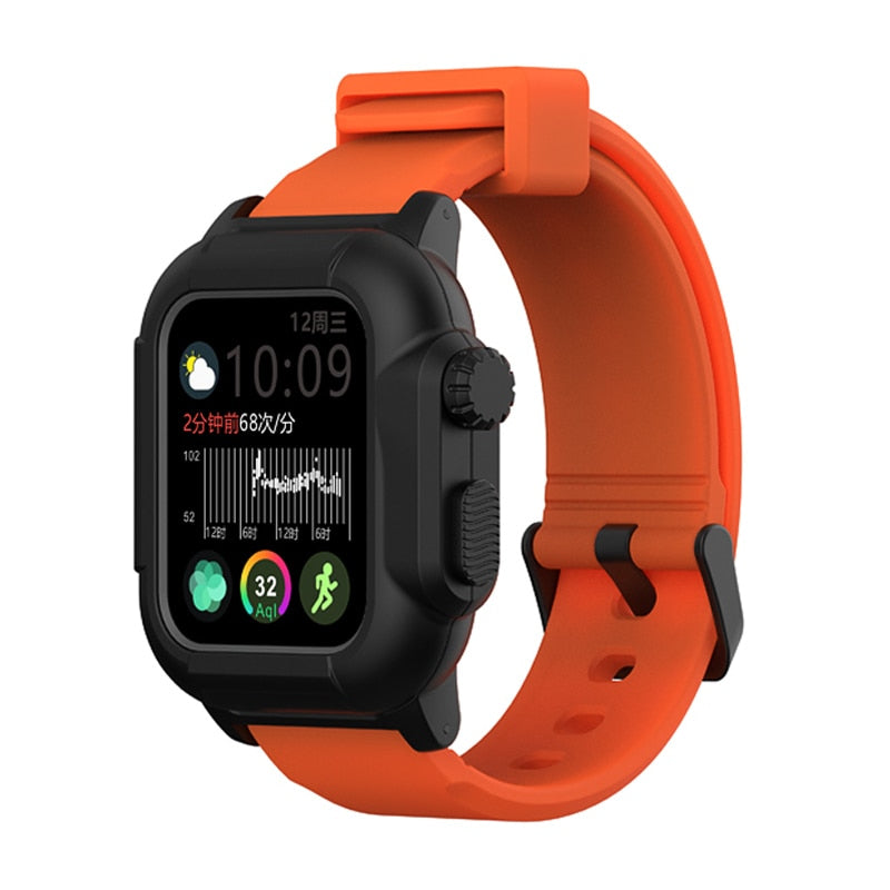 Silicone Band Case For Apple Watch Case Series Waterproof Sports Strap Shockproof Frame  transparent