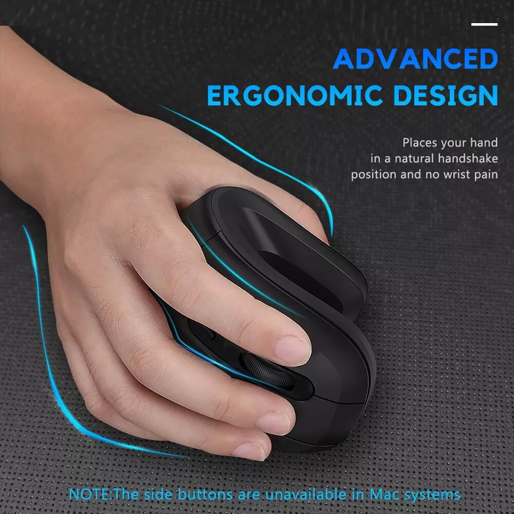 DAREU Silent Anchor 2.4G Wireless Ergonomic Mute Gaming Mouse Dual Mode Bluetooth Mice for PC Macbook Laptop