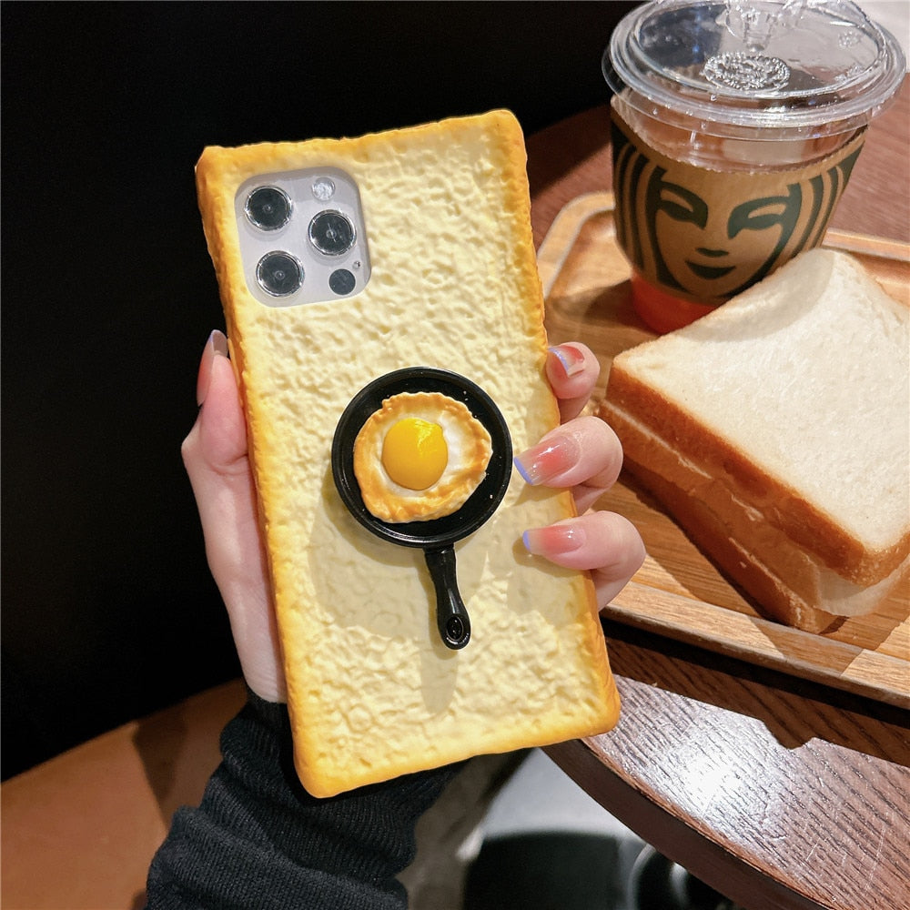 iPhone uirky bread egg & frying pan case