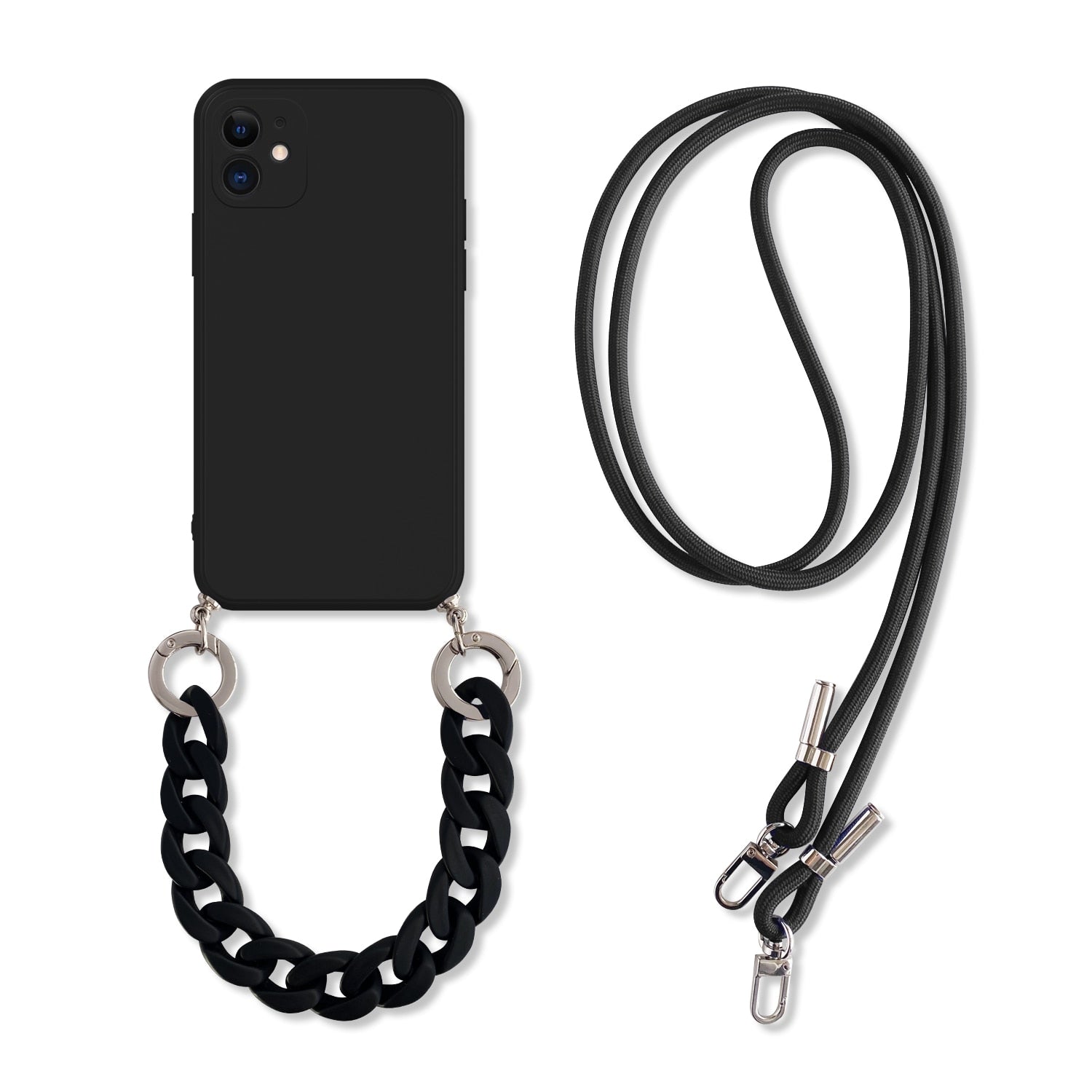 iPhone Crossbody Lanyard Necklace Marble Chain Silicone Case for Iphone