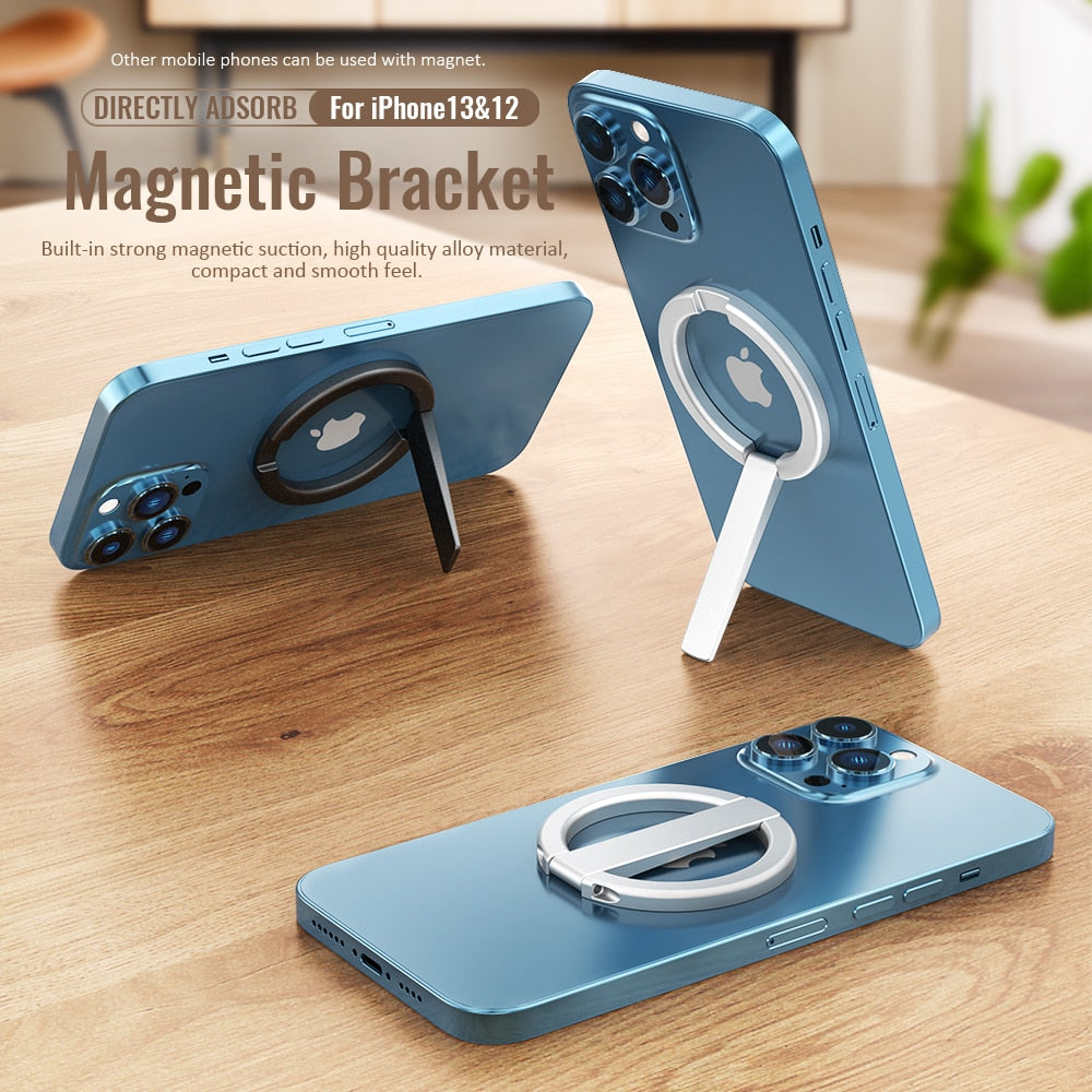 Magsafe Mini Alloy Portable Foldable Desktop Holder Bracket - VAORLO Magsafe Magnetic Stand for iPhone 12 13 Series Magsafe Case