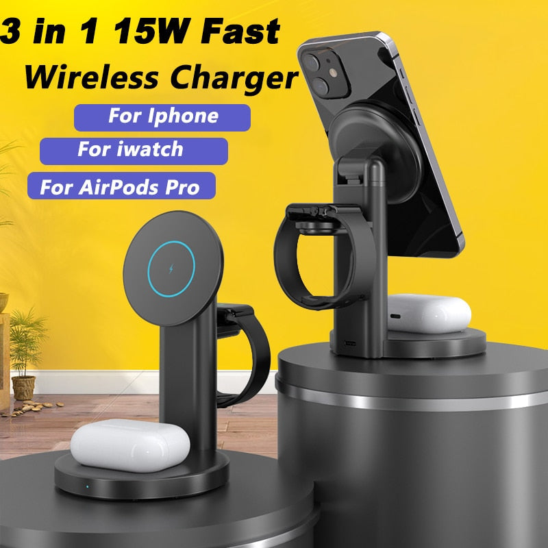Fast Charger 3 in 1 Wireless Charger Stand SIKAI