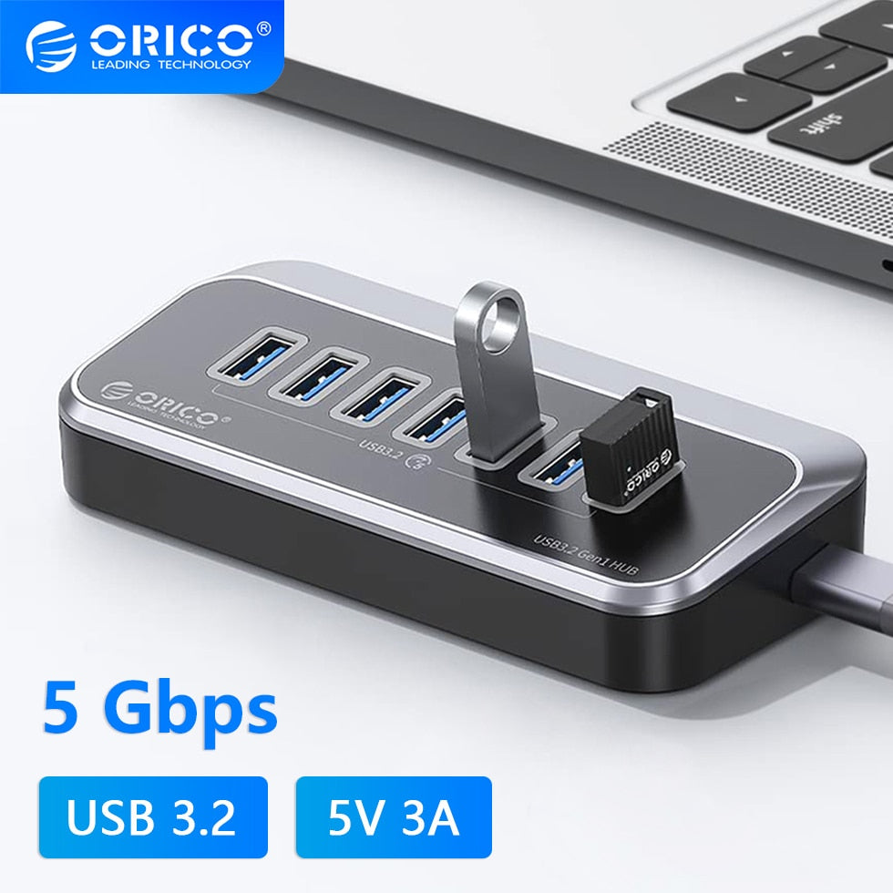 ORICO Power Switch Multi-Port USB 3.2 Hub with SD Card Reader for Surface Macbook Laptop
