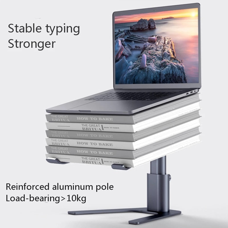 Laptop Stand Riser Aluminum Alloy Ergonomic - Adjustable Support Holder for 10-15.6