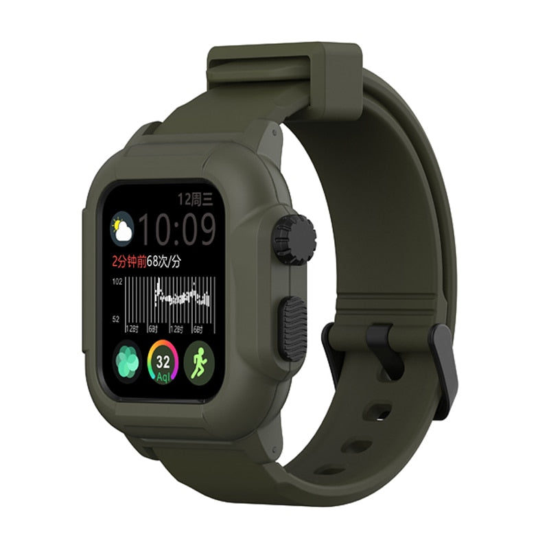 Silicone Band Case For Apple Watch Case Series Waterproof Sports Strap Shockproof Frame  transparent