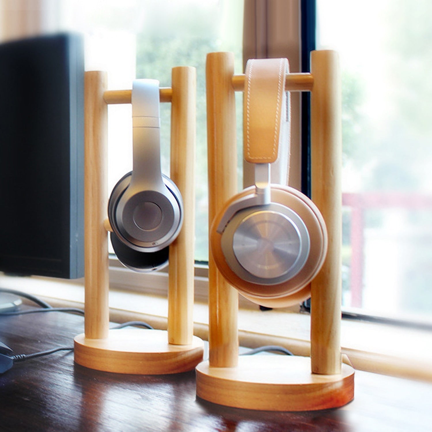 U-Shape Detachable Carbon Wooden Headphone Stand