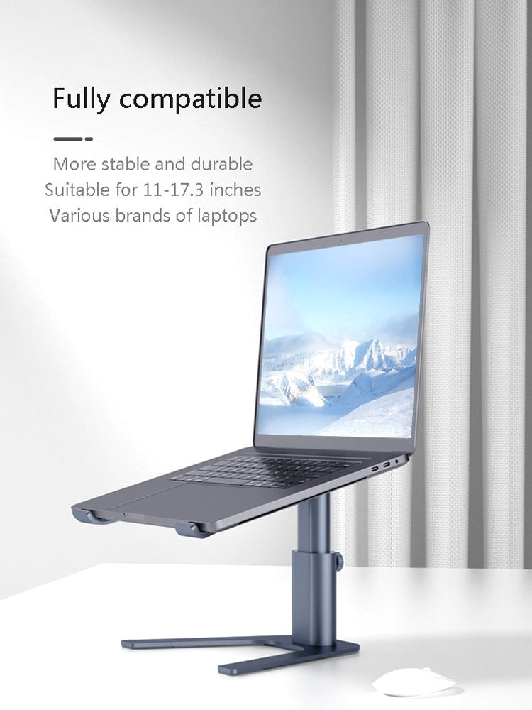 Laptop Stand Riser Aluminum Alloy Ergonomic - Adjustable Support Holder for 10-15.6