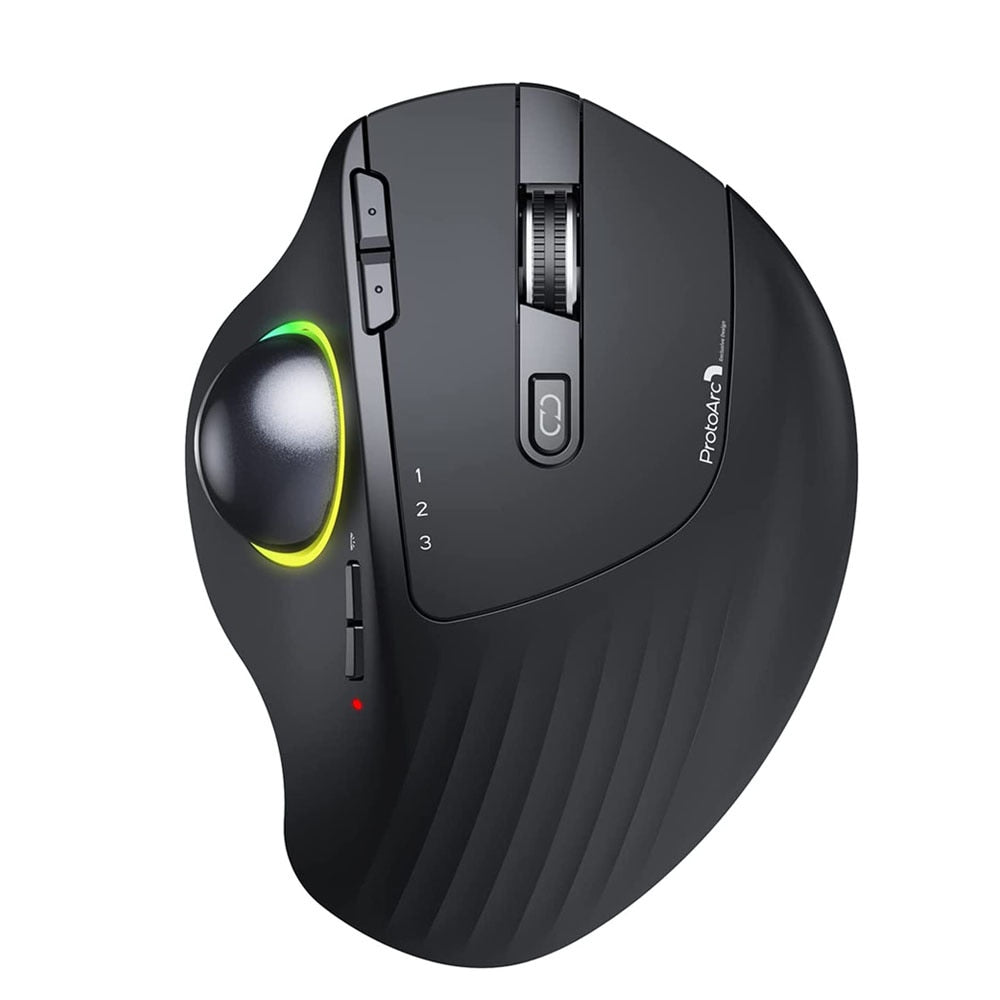 VOGEK 2.4G RGB Pro Wireless Rechargeable Ergonomic Trackball Mouse