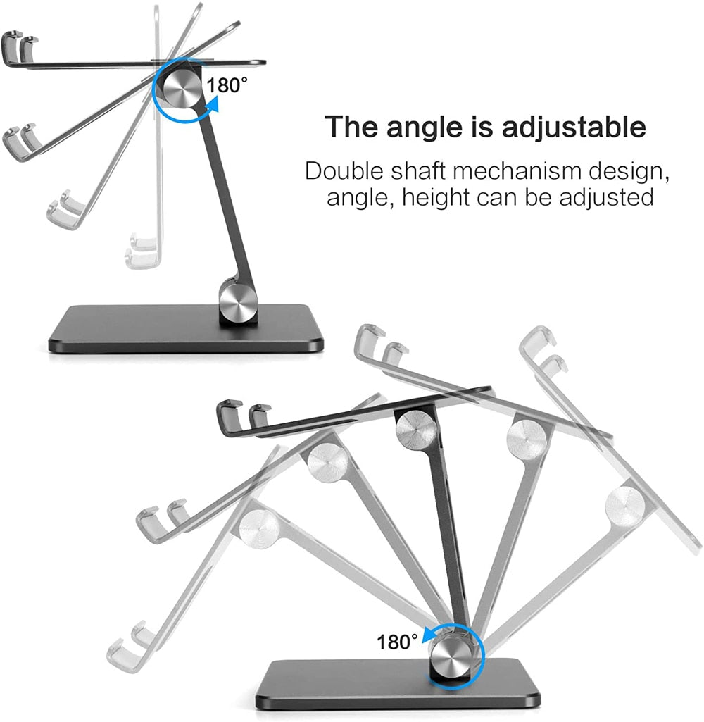 T-WOLF Universal Metal Desk Mobile Phone Holder Stand for iPhone iPad Xiaomi Adjustable Desktop Tablet Holder.