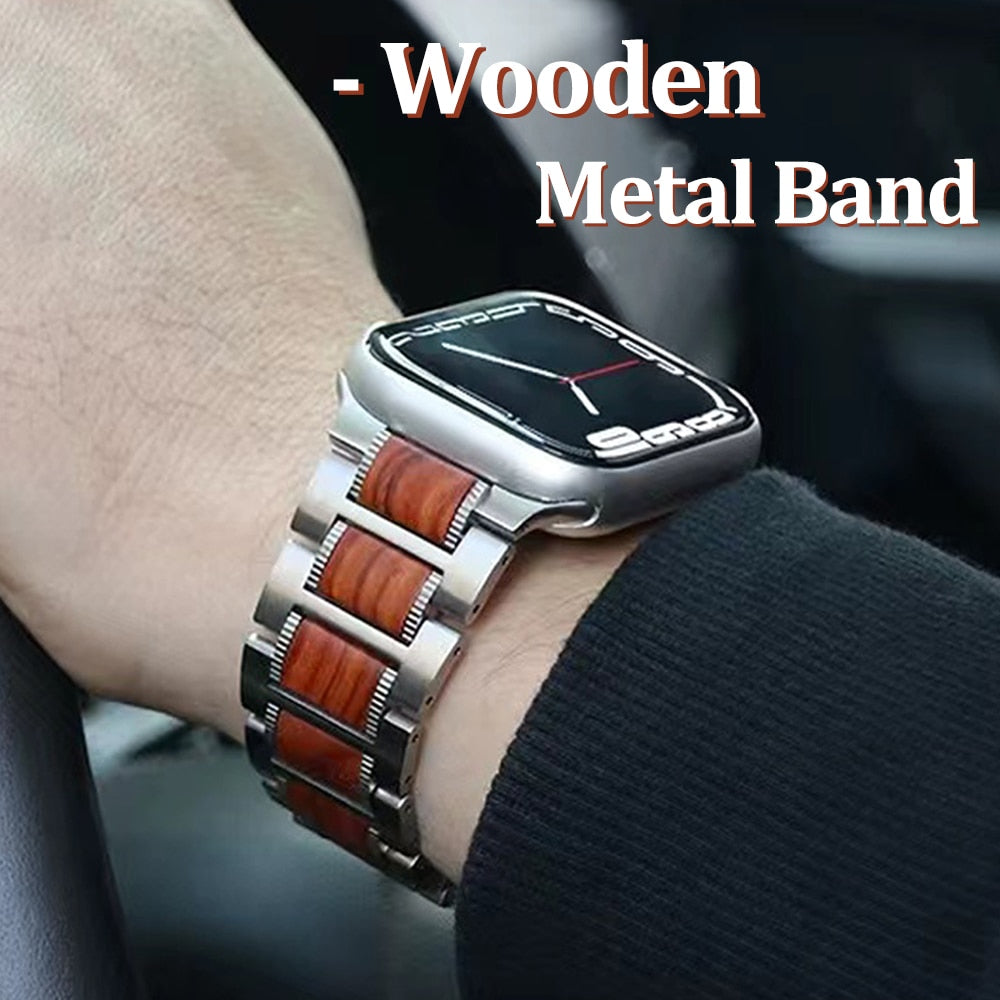 Ultra 49 Wood Metal Bracelet for Apple Watch Band