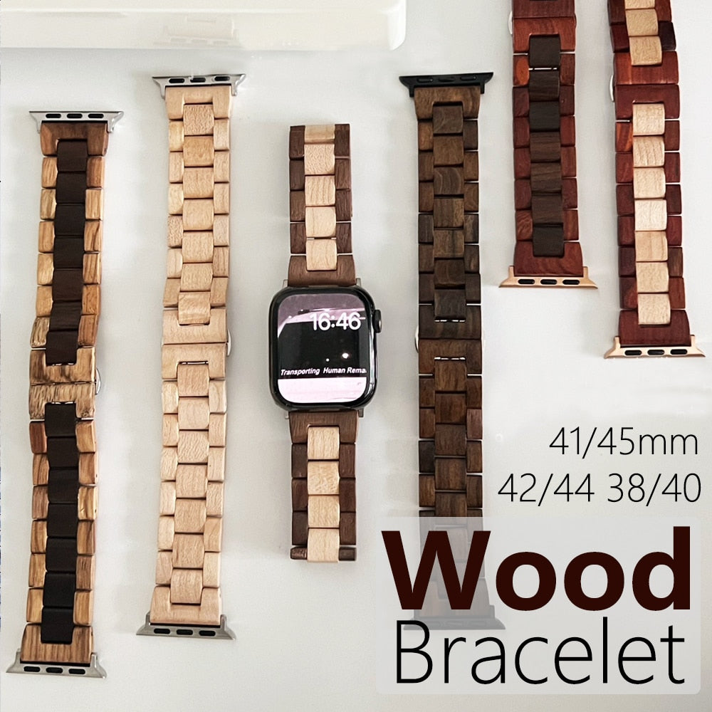 WoodenLink Ultra Luxury Bracelet for Apple Watch Series 5 6 7 8 44 40 38 42mm