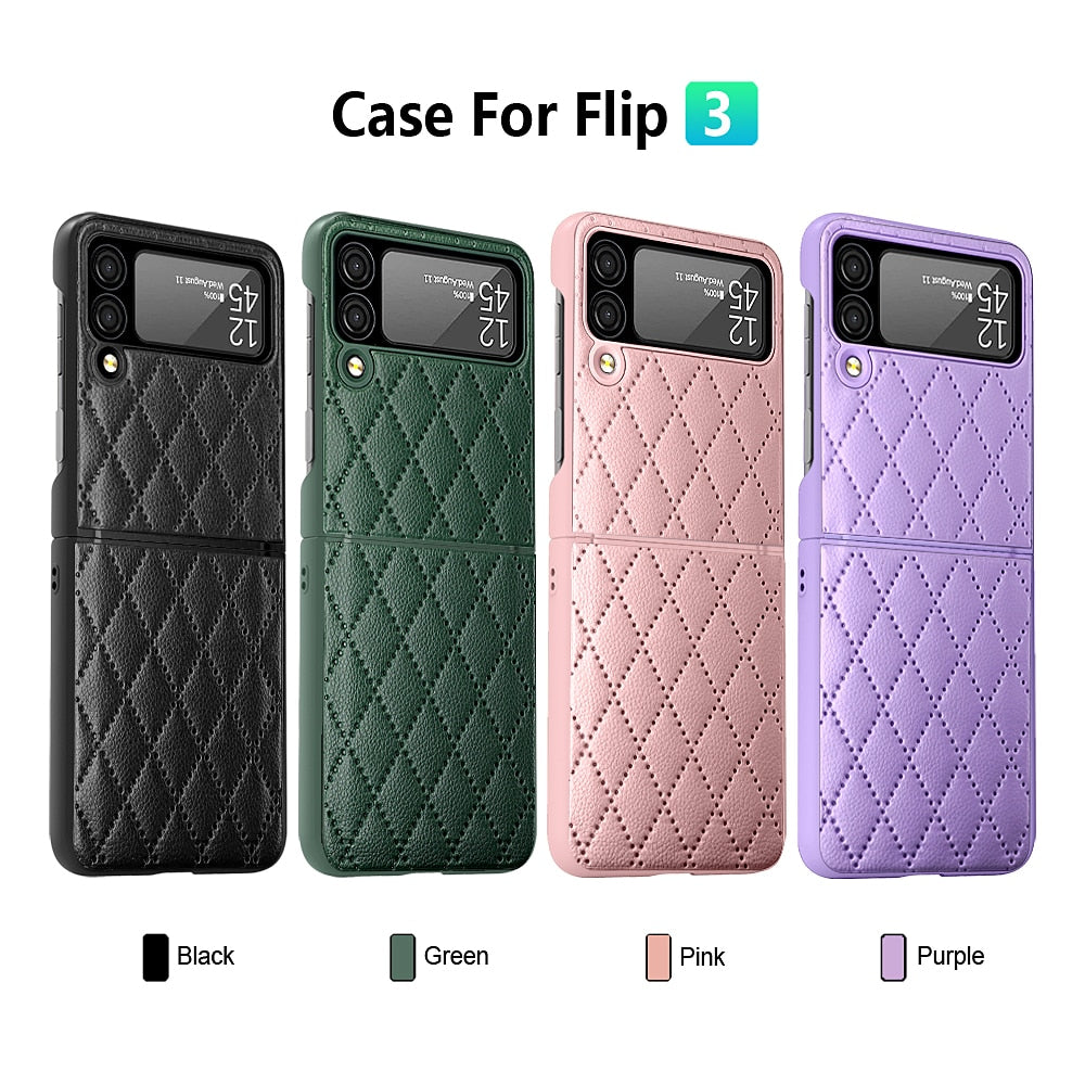 Magnetic Leather Hinge Full Protection Cover Cameraglass Shockproof Back Case for Samsung Galaxy Z Flip 3 5G