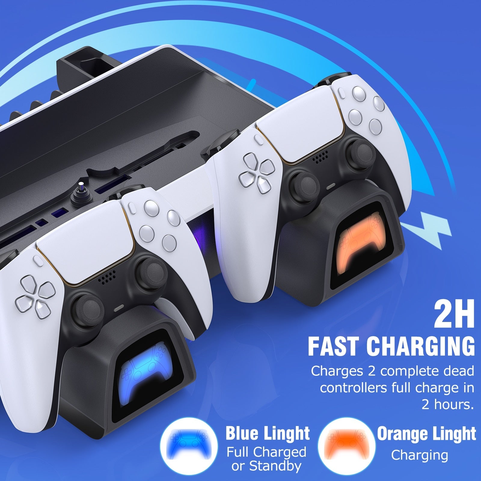 beboncool PS5 CoolFanStand 2 Charging Dock with Controller Charger Cable