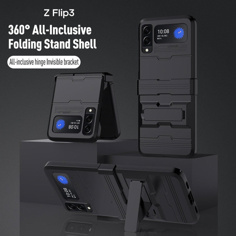 GALAXY Z Flip3 5 Alloy Shield: Heavy-Duty Rugged Drop Protection with built in stand