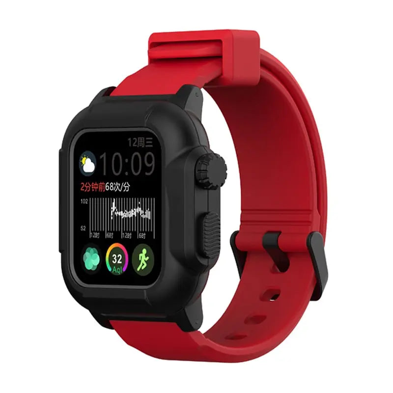 Silicone Band Case For Apple Watch Case Series Waterproof Sports Strap Shockproof Frame  transparent