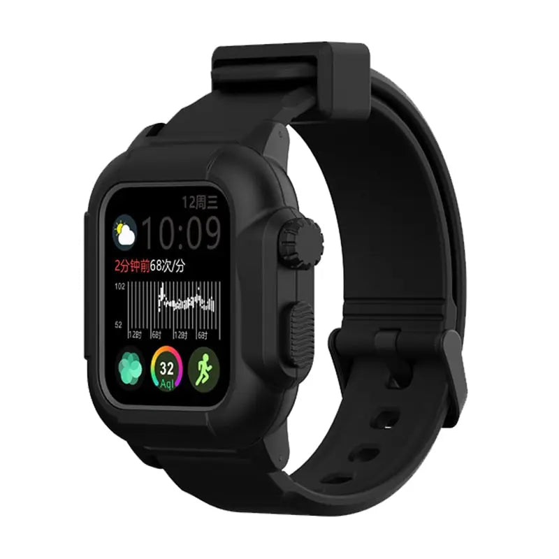 Silicone Band Case For Apple Watch Case Series Waterproof Sports Strap Shockproof Frame  transparent