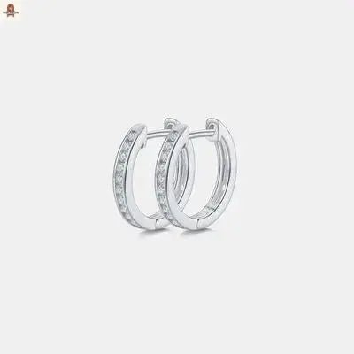 Moissanite 925 Sterling Silver Huggie Earrings