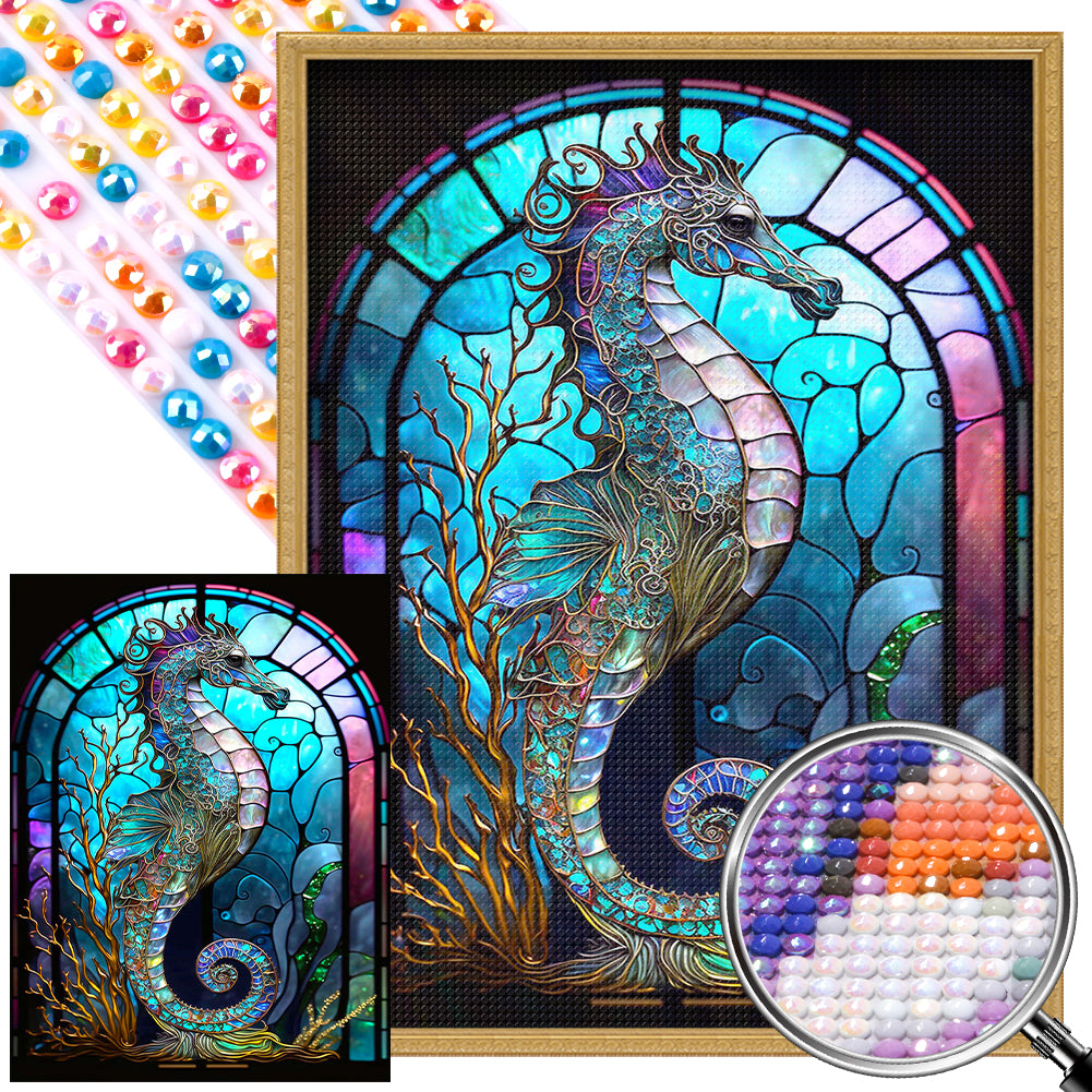 Hippocampus - Round AB Drills Diamond Painting(35x45cm)