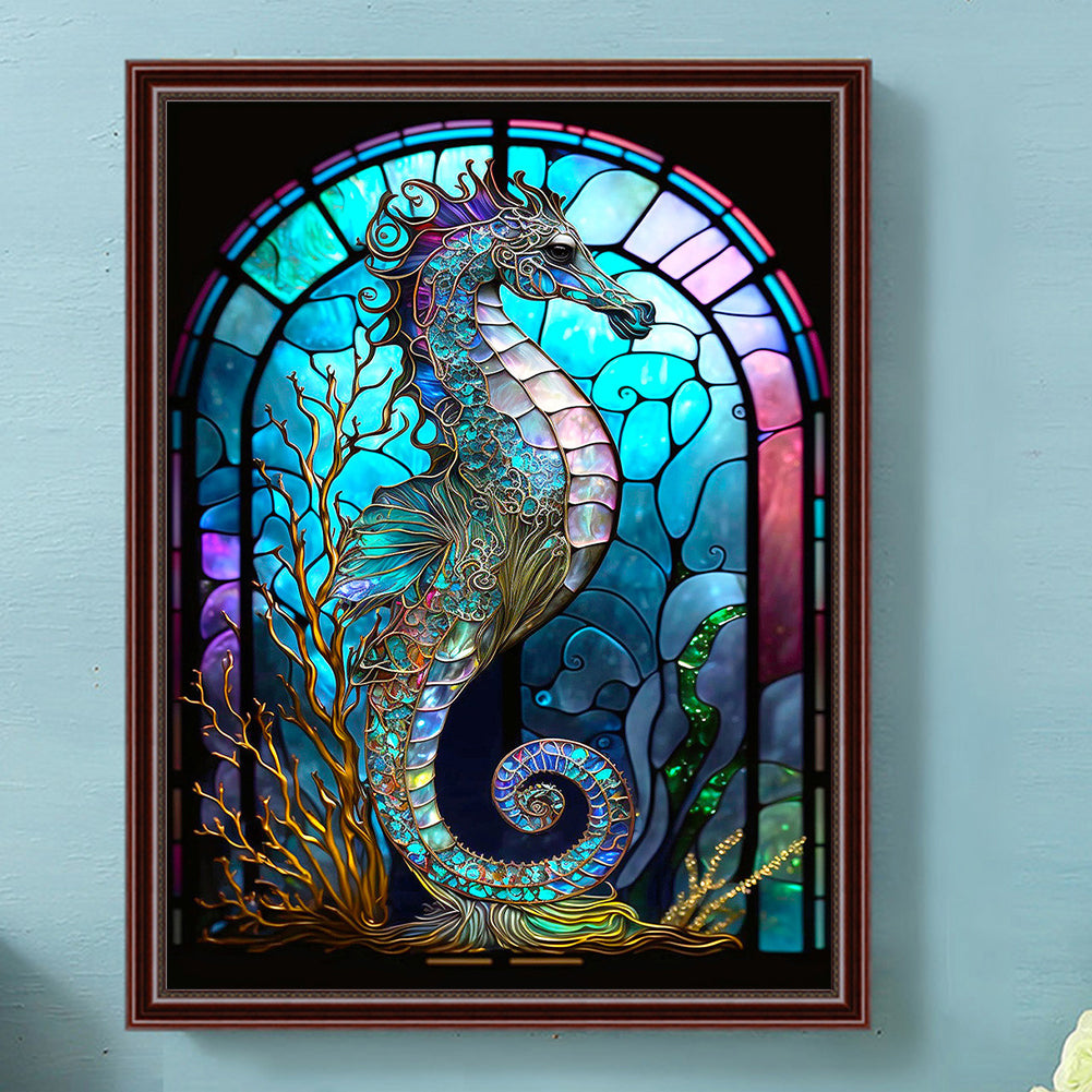 Hippocampus - Round AB Drills Diamond Painting(35x45cm)