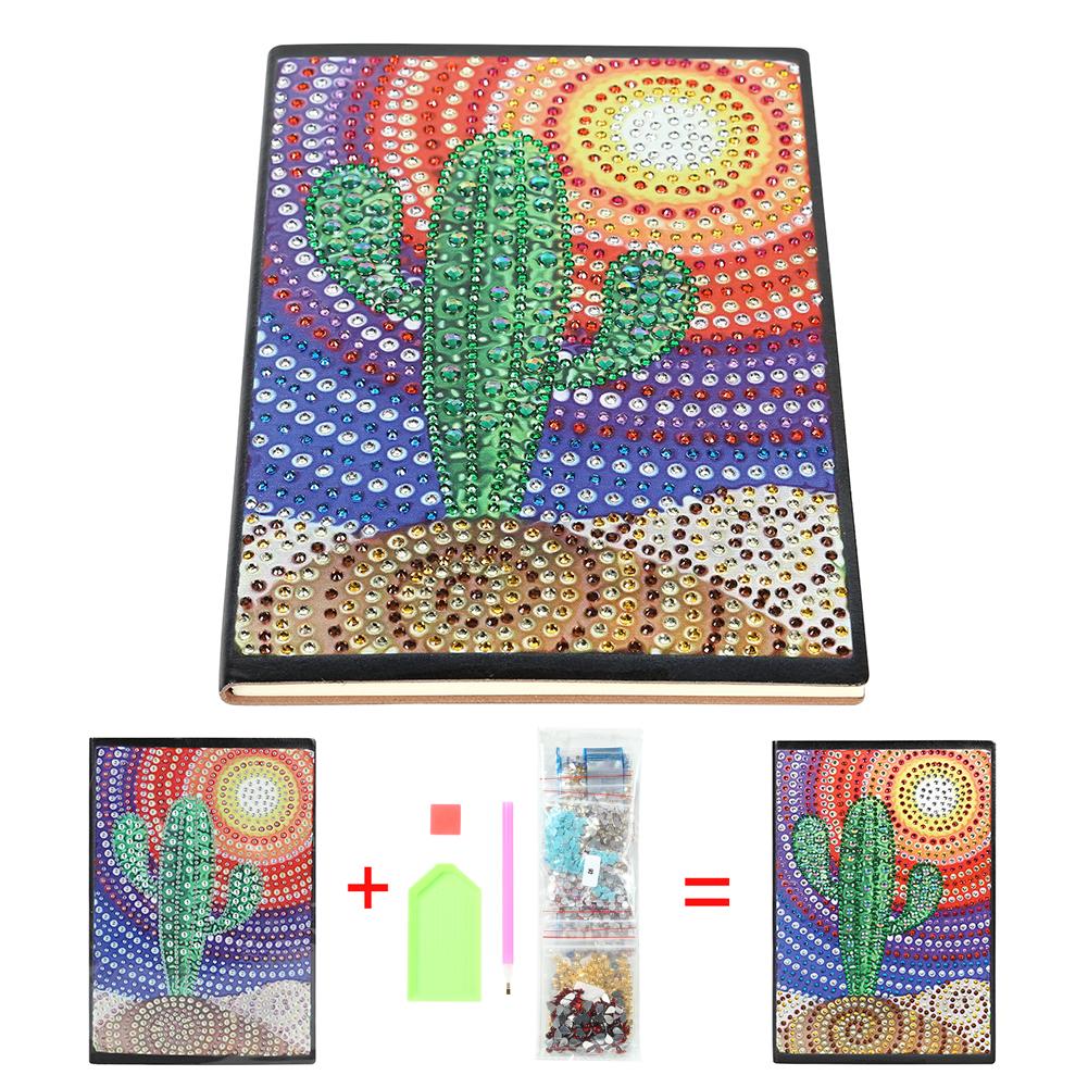 DIY Cactus Special Shaped Diamond Painting 60 Pages A5 Notebook Diary Book