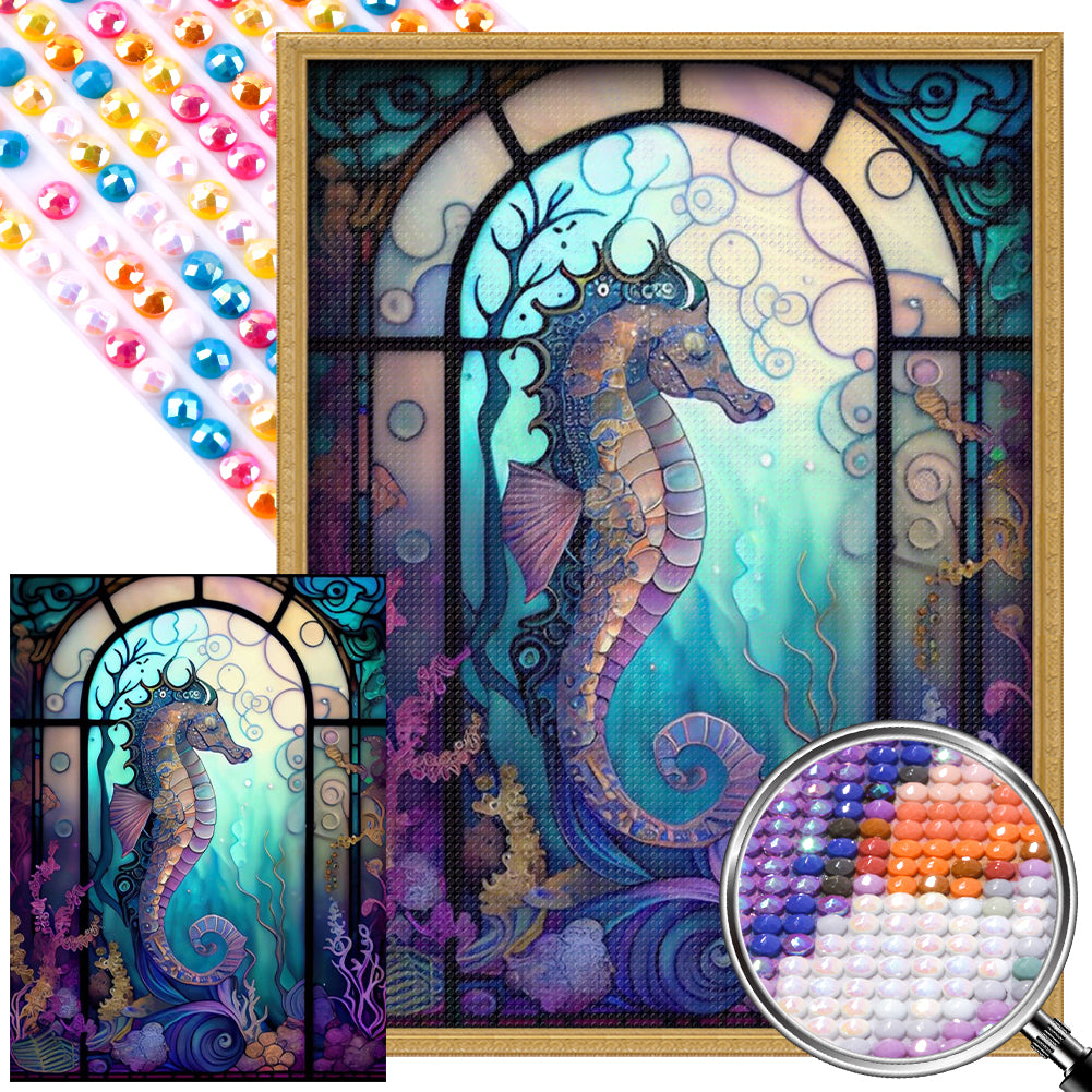 Hippocampus - Round AB Drills Diamond Painting(35*45cm)