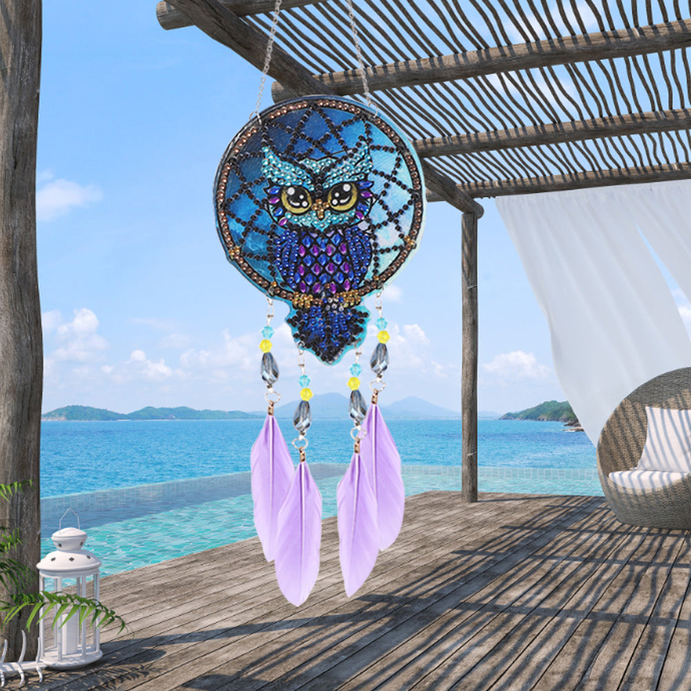 5D Diamond Painting Dream Light Catcher Wind Chimes Crystal Craft Pendant Kit