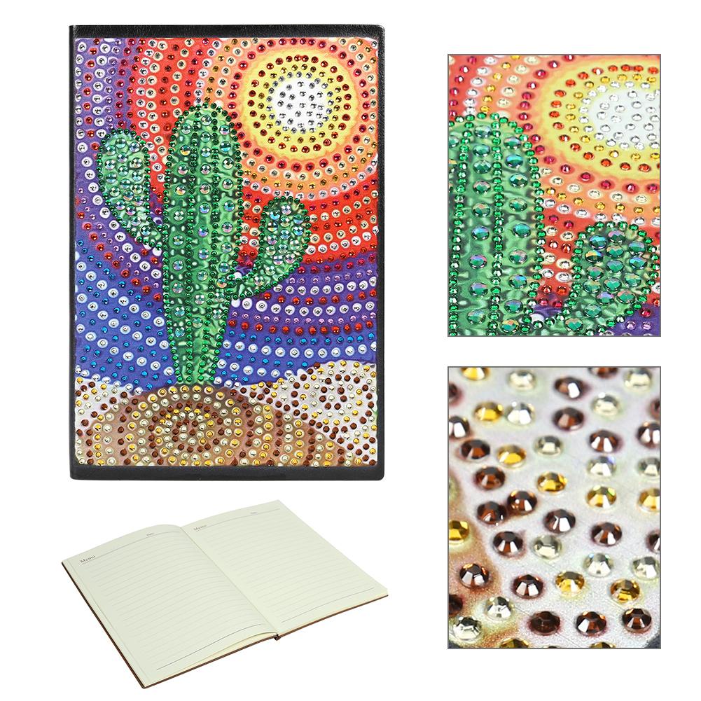 DIY Cactus Special Shaped Diamond Painting 60 Pages A5 Notebook Diary Book