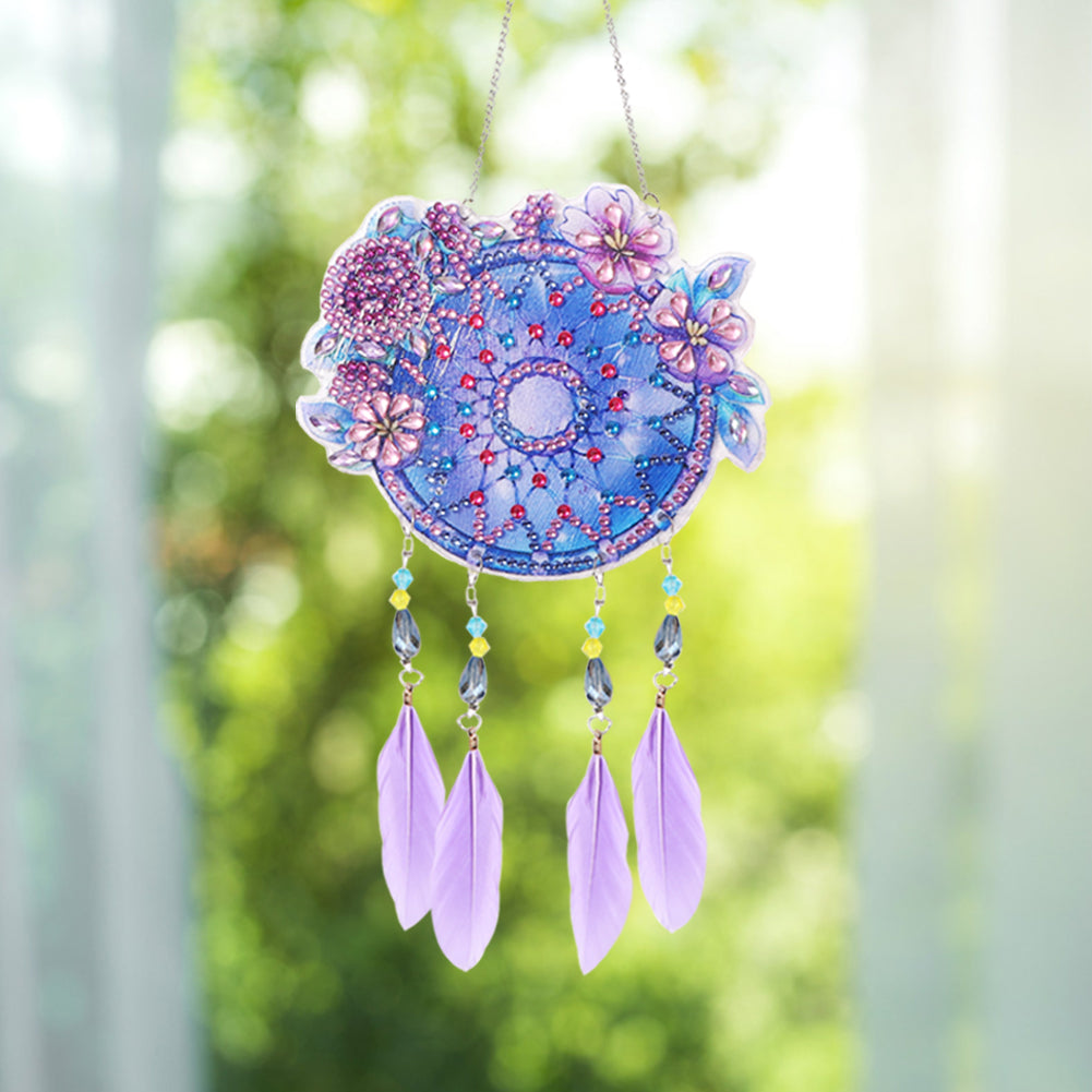 5D Diamond Painting Dream Light Catcher Wind Chimes Crystal Craft Pendant Kit