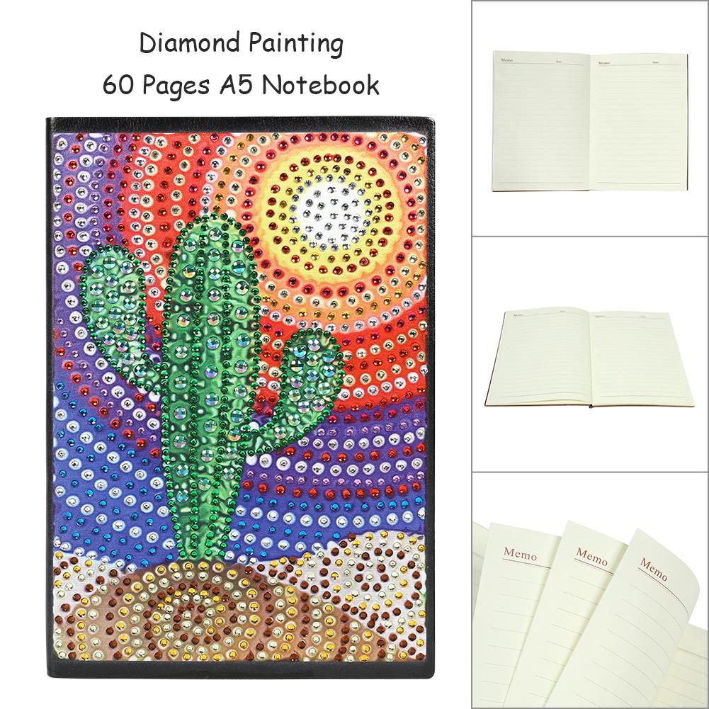 DIY Cactus Special Shaped Diamond Painting 60 Pages A5 Notebook Diary Book