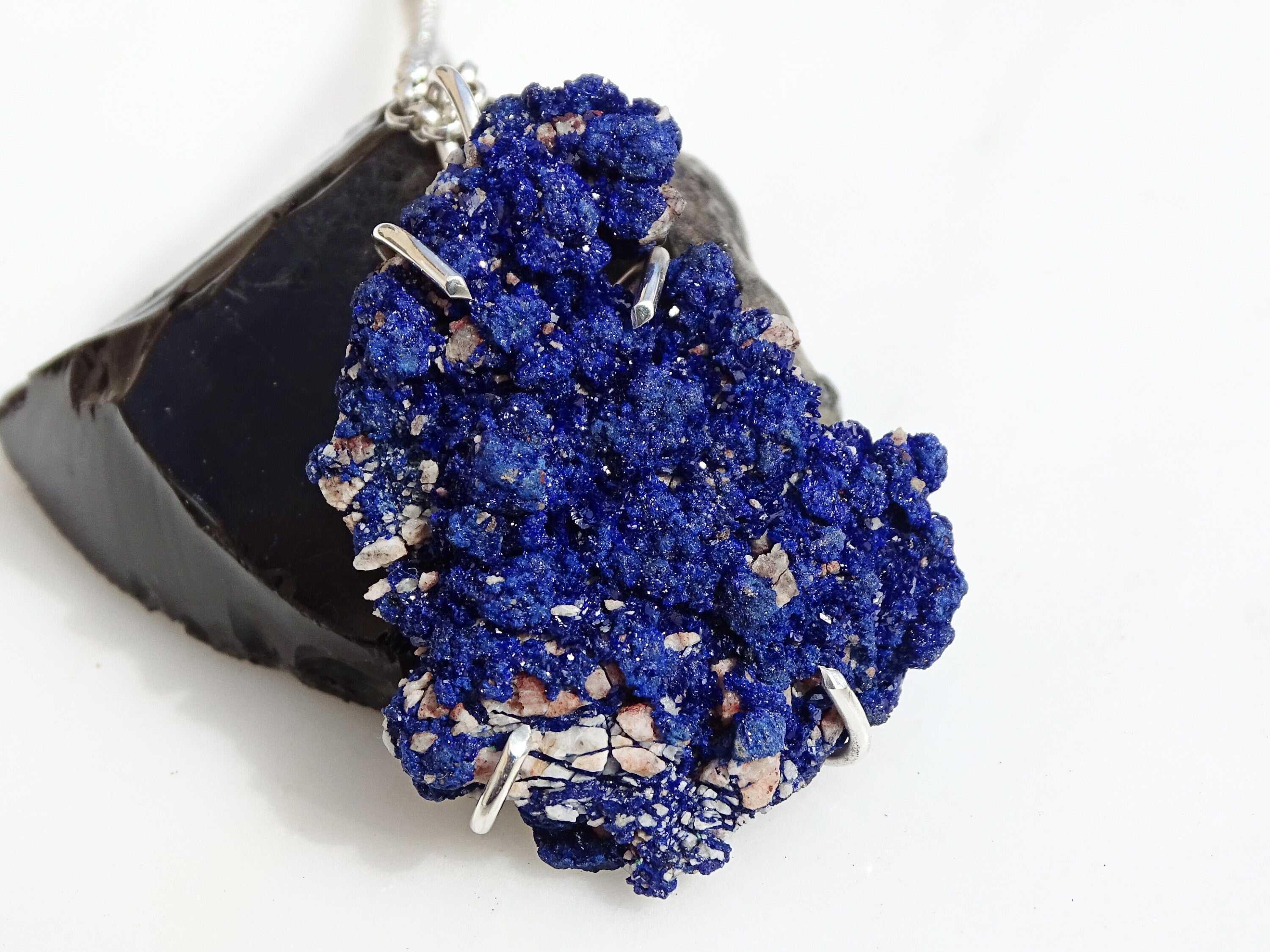 azurite crystal pendant