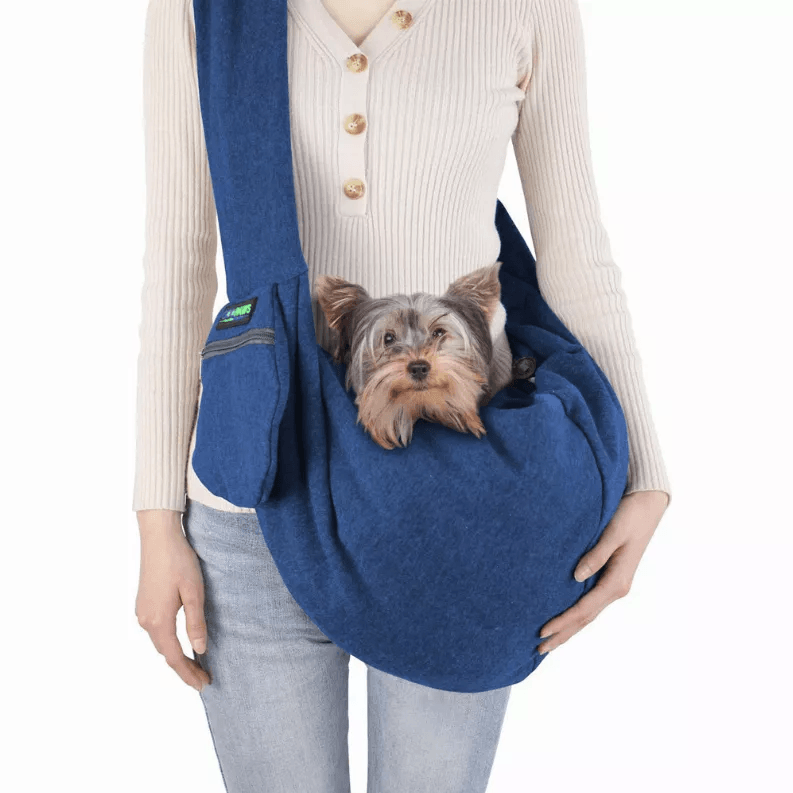 JESPET Comfy Pet Sling for Small Dog Cat, Hand Free Sling Bag Breathable Soft Knit with Front Pocket, Travel Puppy Carrying Bag, Pet Pouch. Machine Washable
