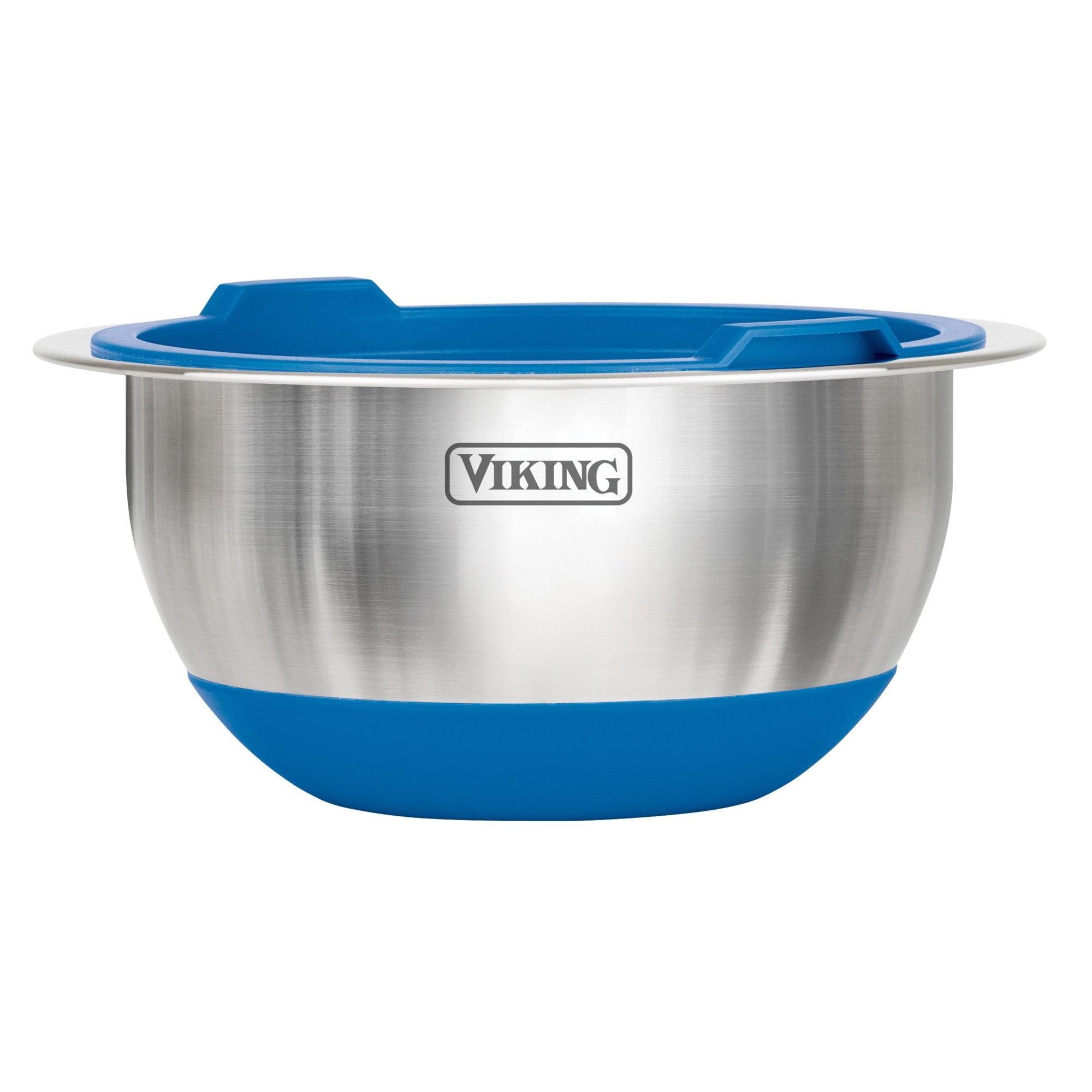 Viking 10-Piece Stainless Steel Mixing Bowl Set with Lids, Blue