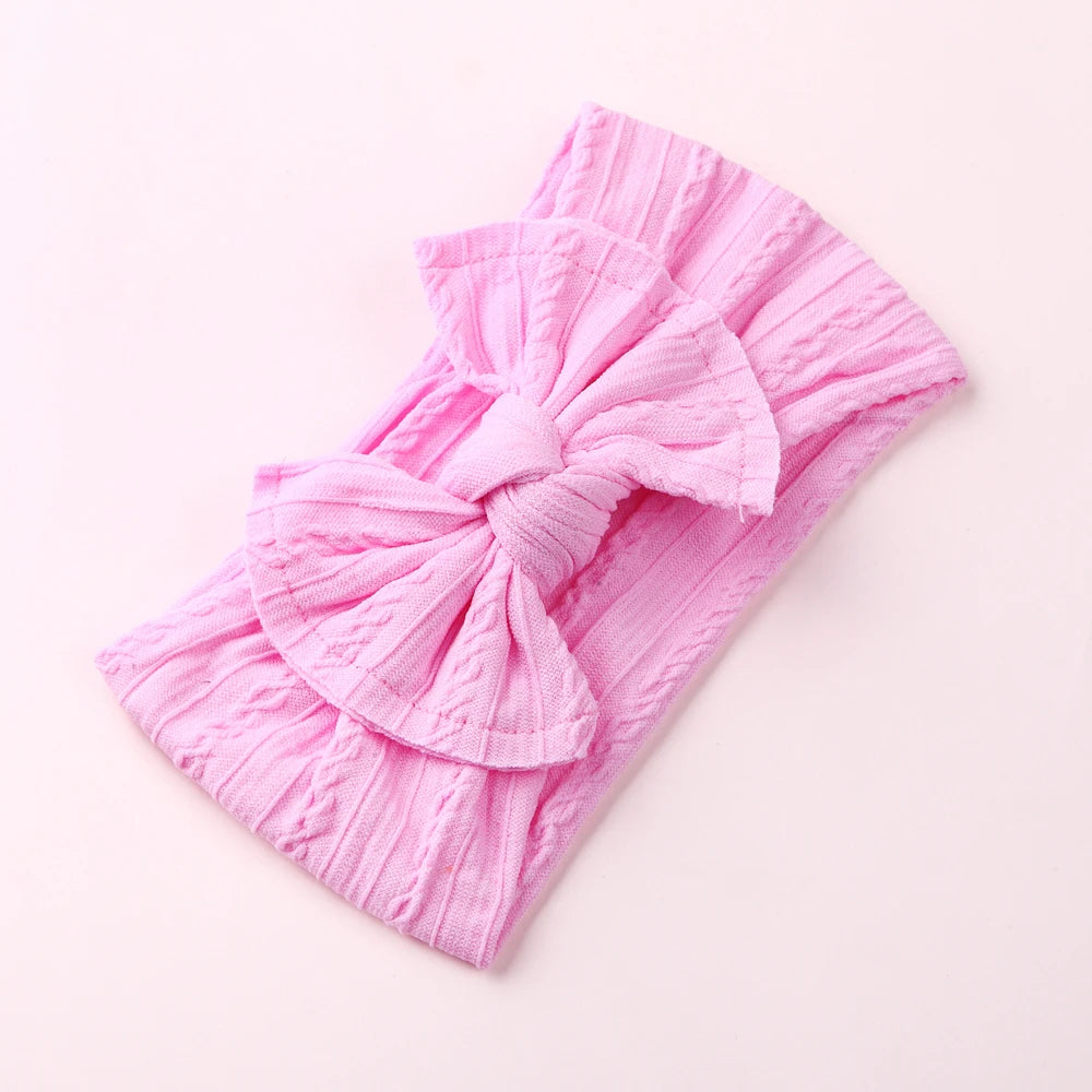 1pc Top Sell Baby Nylon Headband Soft Bowknot Turban Ribbed Headband for Children Girls Elastic Head wraps Hair Accessories