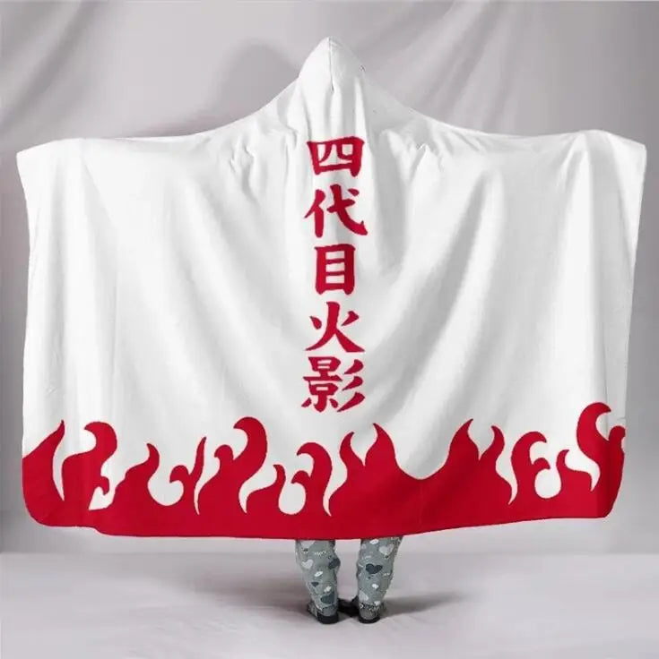 2022 New Anime Hooded Cloak Aldult Autumn Winter Red Cloud Pattern Blanket Office Nap Cape Casual Home Clothing