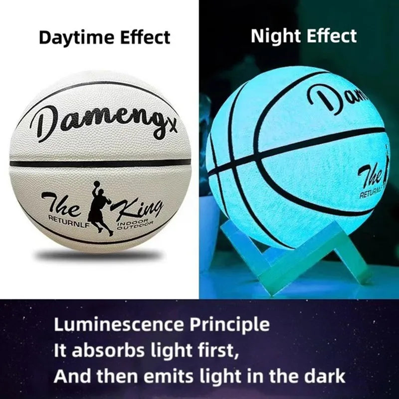Glow In Night Glow Basketball Size 5 Size 6 Size 7 Children Adult Student PU Soft Leather Outdoor Wear-resistant And Anti-skid
