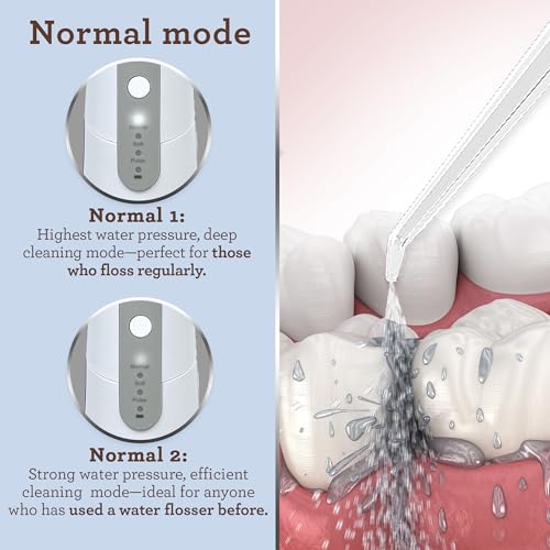 GuruNanda Cordless Water Flosser for Teeth, Gums & Braces - Portable & Rechargeable, 300 ml Water Tank with 6 Flossing Modes, 4 Replaceable Tips & IPX7 Waterproof - Oral Irrigator for Home & Travel