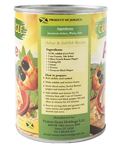 Country Isle Jamaican Ackee in the Can (6-Pack), Perfect with Saltfish and Breadfruit, Tree Fresh