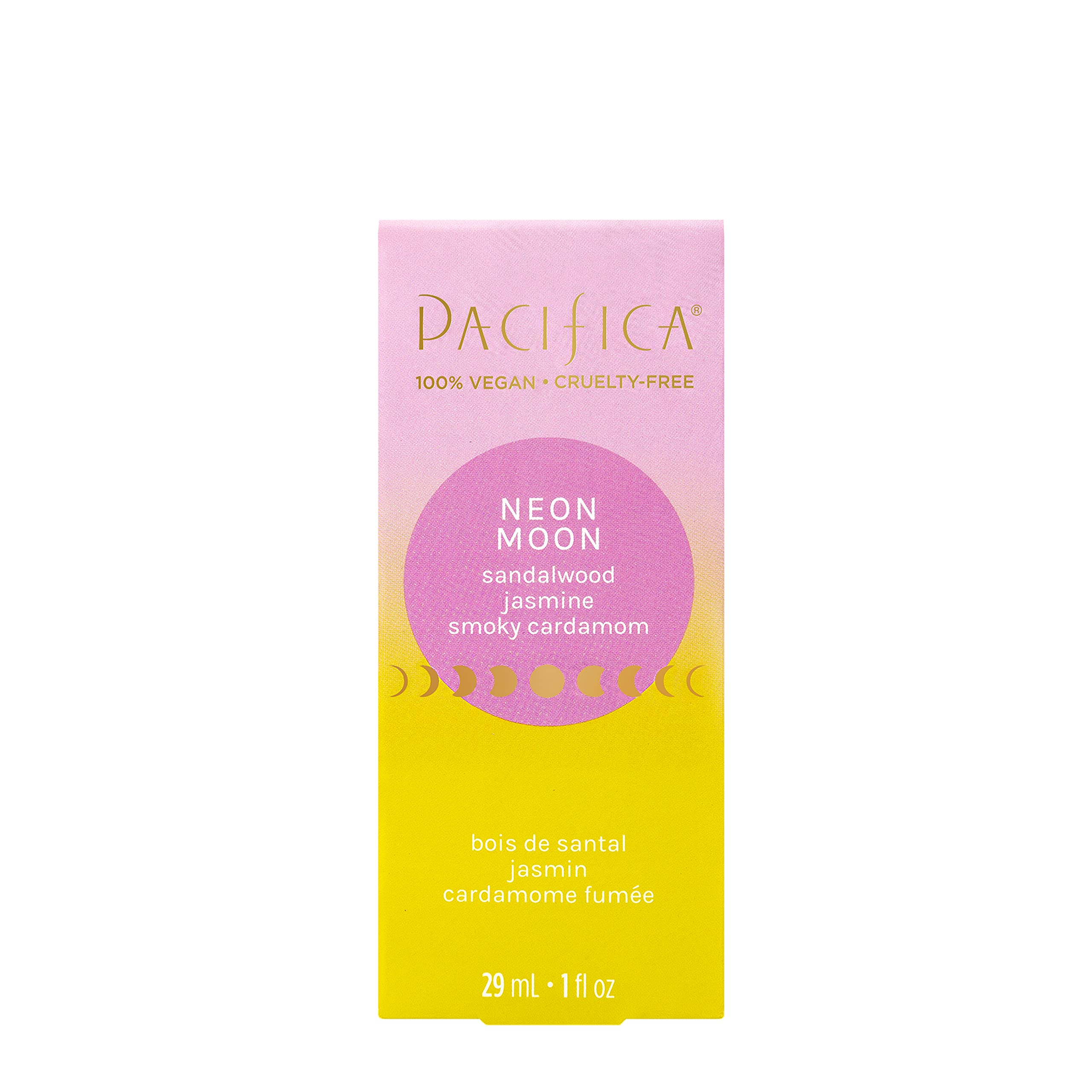 Pacifica Beauty, Neon Moon Spray Perfume, Sandalwood, Jasmine, Smoky Cardamom Notes, Natural + Essential Oils, Gifts for Her, Vegan + Cruelty Free