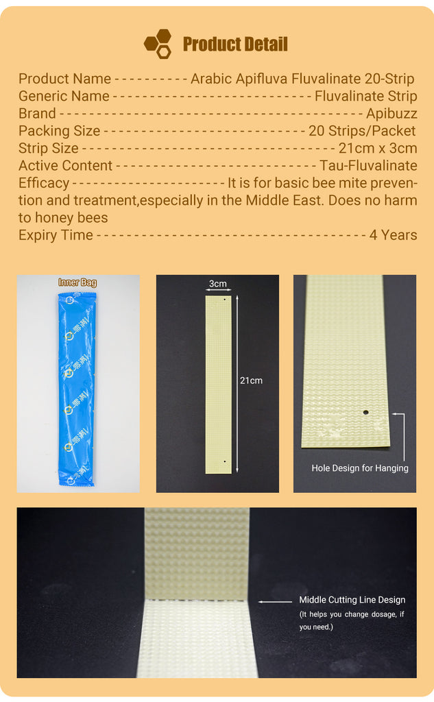 APIFLUVA Bienenstreifen (arabische Version), 20er-Packung