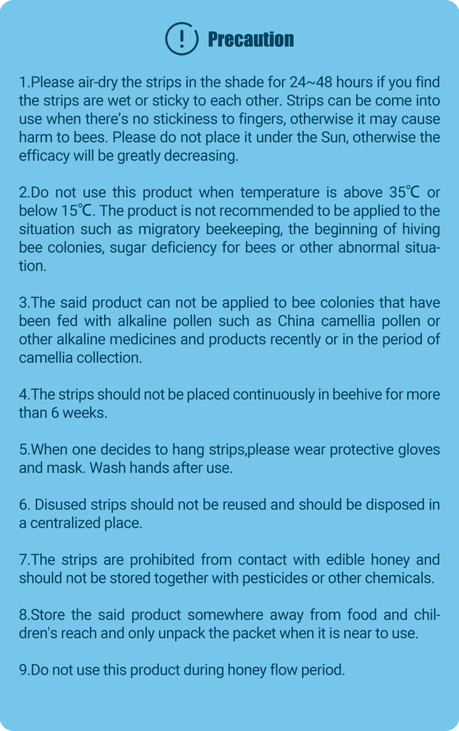 APIFLUVA Bandes de traitement contre les acariens des abeilles