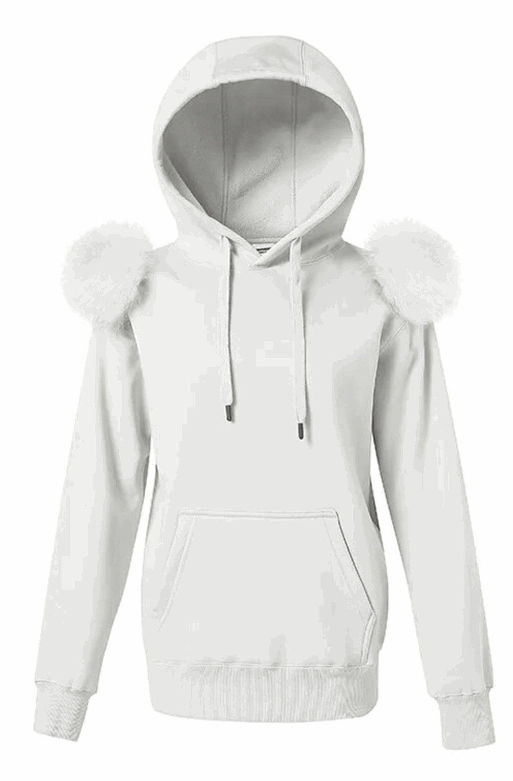 Hoodie with fur on the shoulders